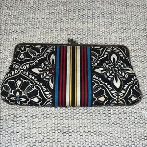 Vera Bradley Black/White Multi Color Clutch Hinge